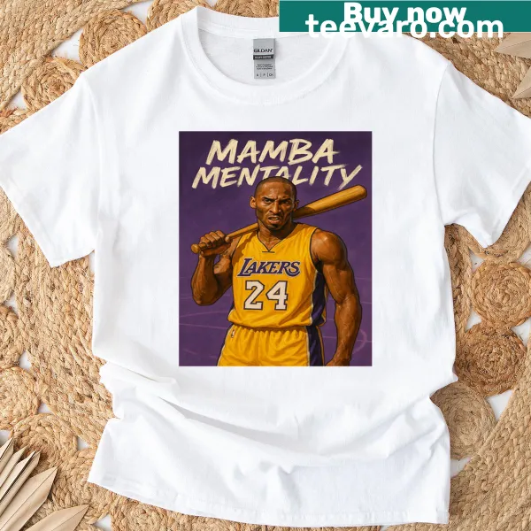 Kobe Bryant Dodgers T-shirt featuring Mamba Mentality graphic