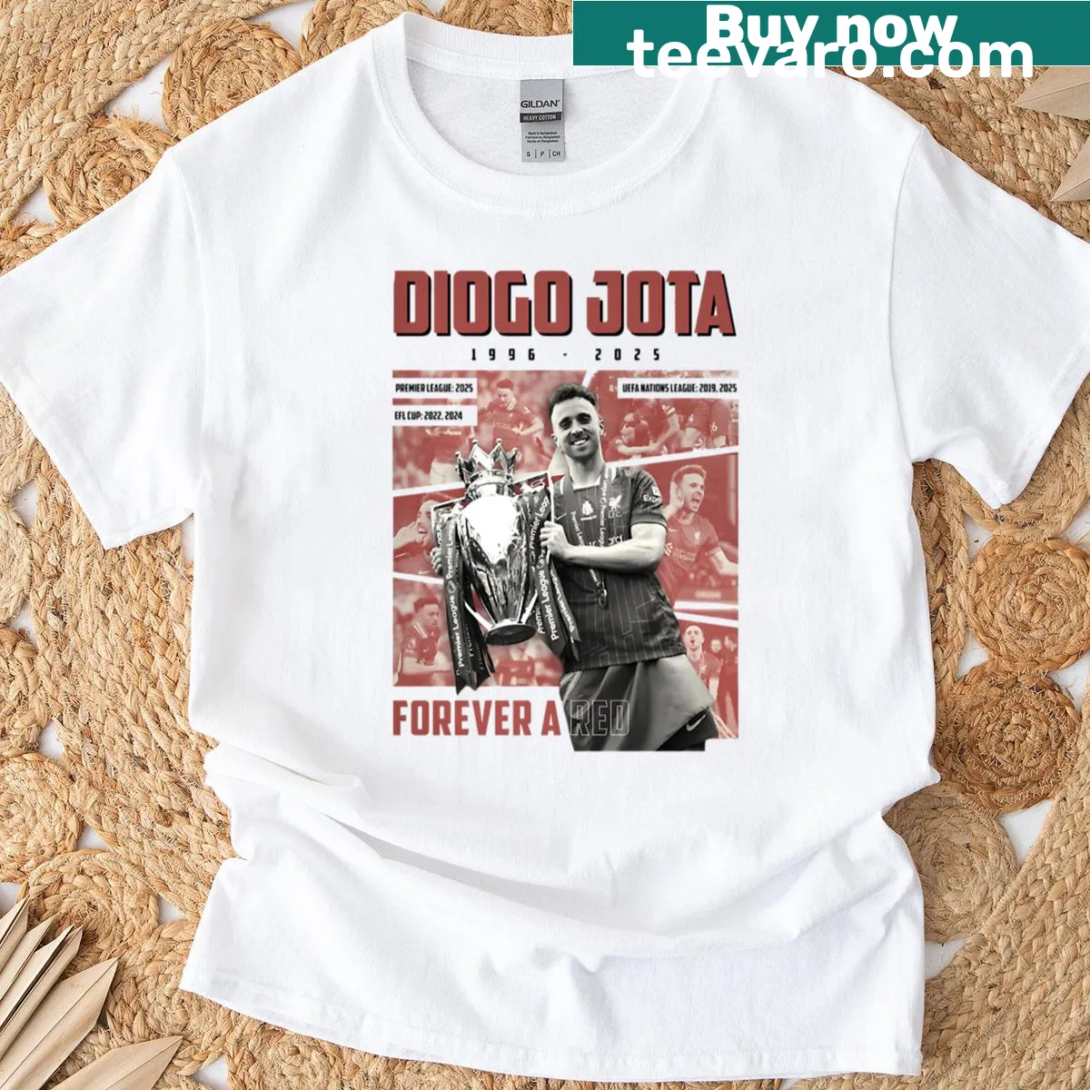Liverpool FC t-shirt with 'Forever A Red' text design — on a men's t-shirt