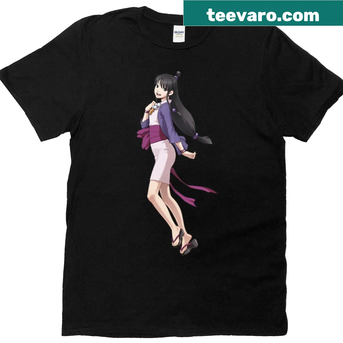 T-shirt dedicated to the character Maya Fey from gaming or animation — on a men's t-shirt
