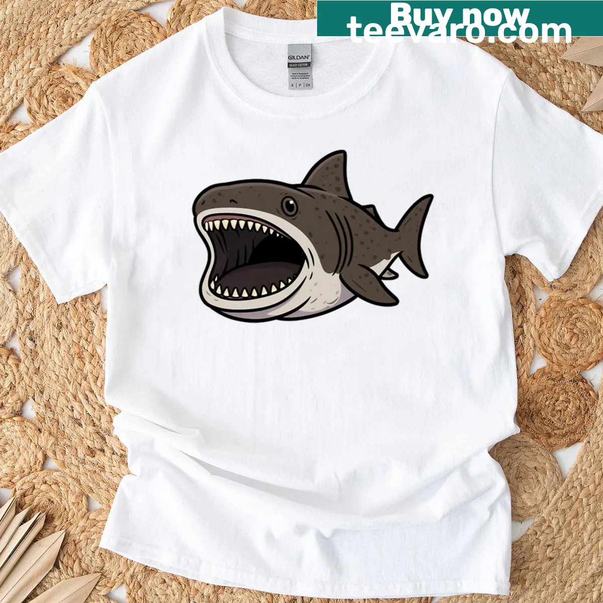Illustration of a Megamouth Shark on a T-shirt — on a men's t-shirt