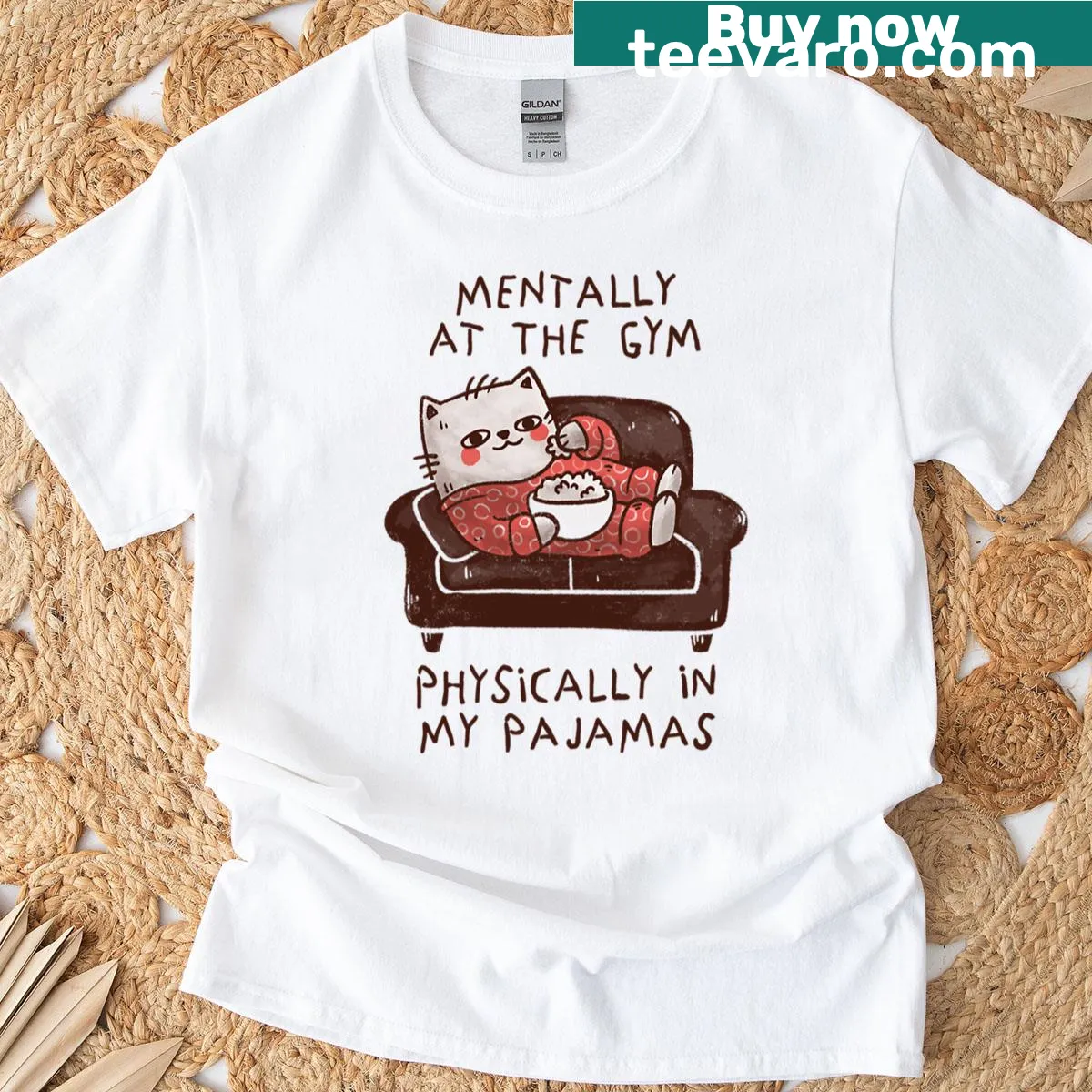 Inspirational Mentally At The Gym t-shirt with bold text — on a men's t-shirt