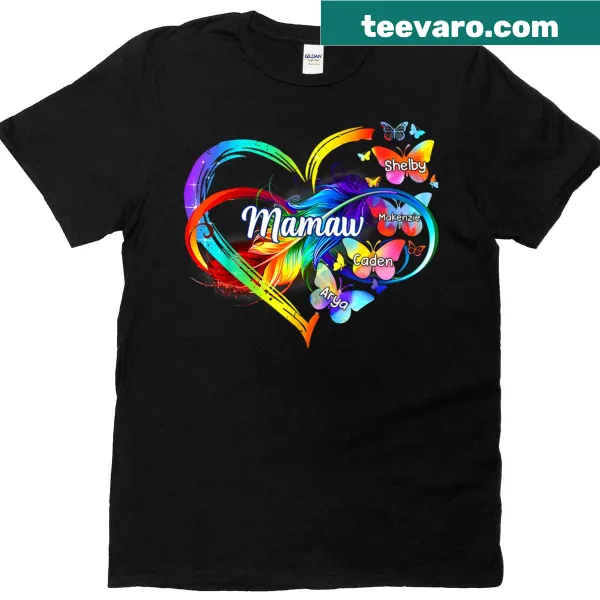 Heart graphic T-shirt with 'Mom' text for Mother's Day