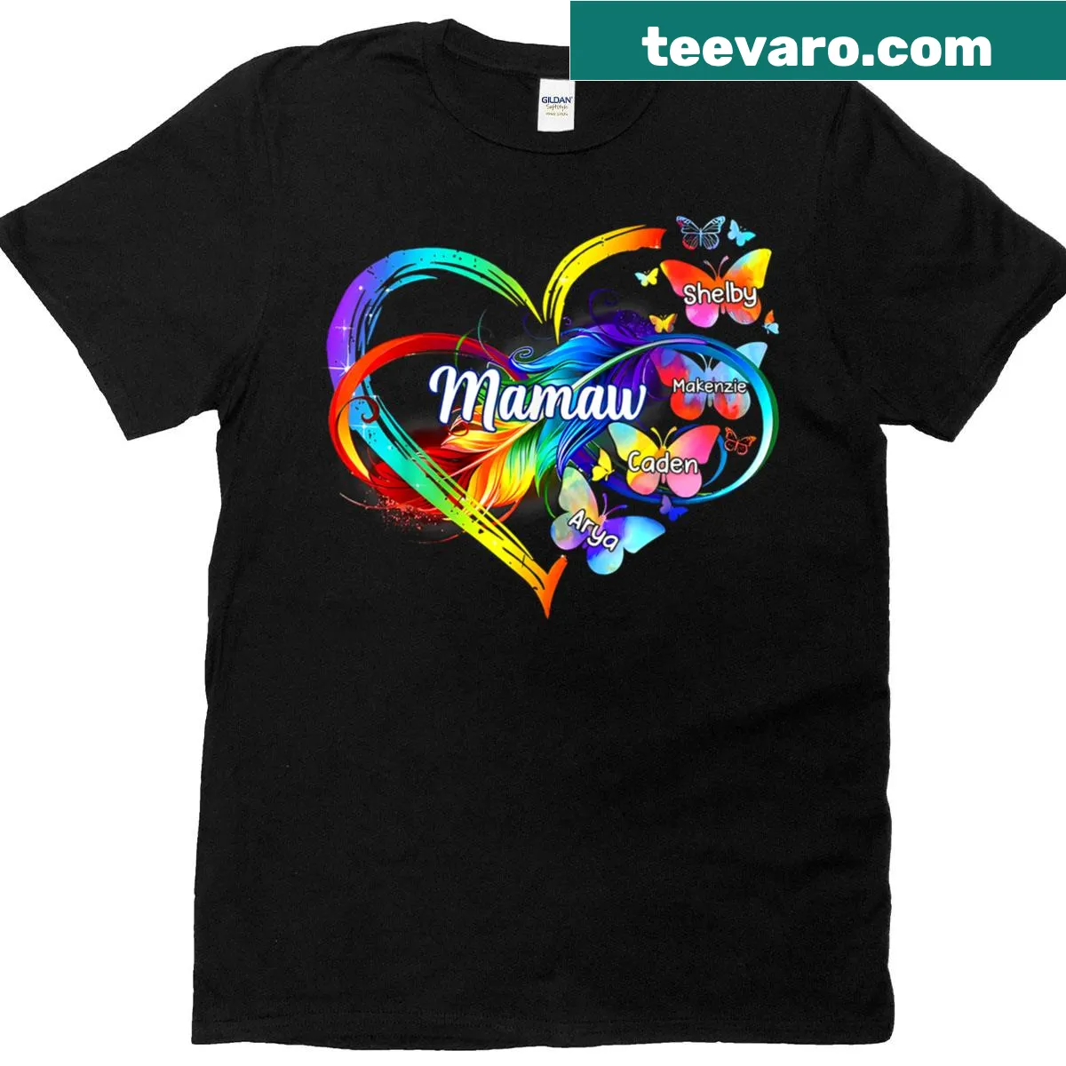 Heart graphic T-shirt with 'Mom' text for Mother's Day — on a men's t-shirt