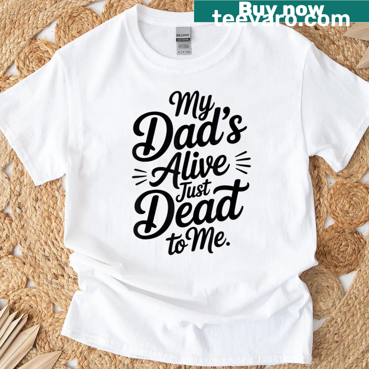 Sarcastic daughter T-shirt with humorous text — on a men's t-shirt