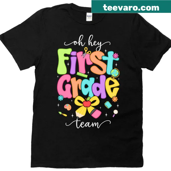 Cute back-to-school T-shirt for girls with bow illustration