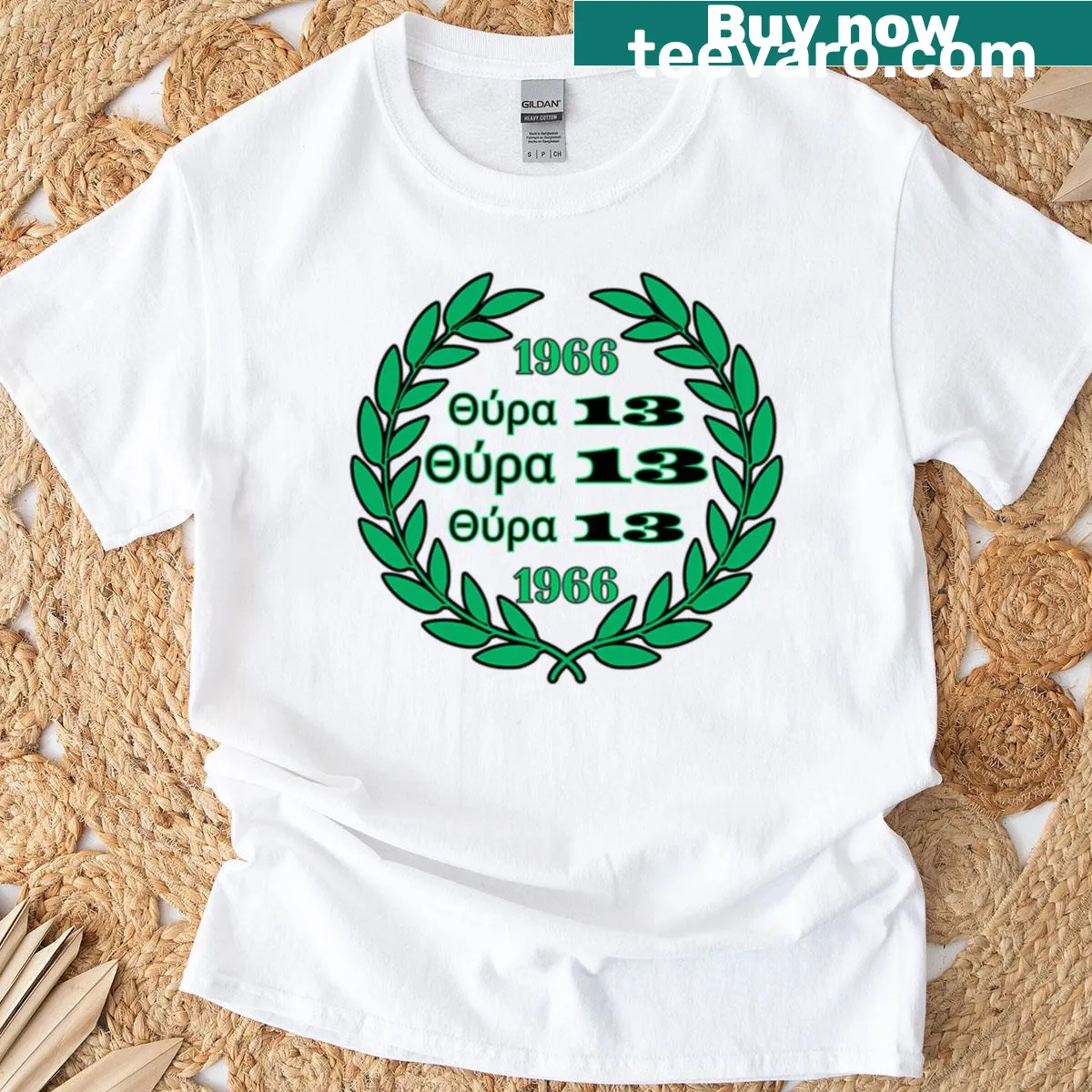 Supportive T-shirt featuring the Panathinaikos Ultras Gate 13 design — on a men's t-shirt