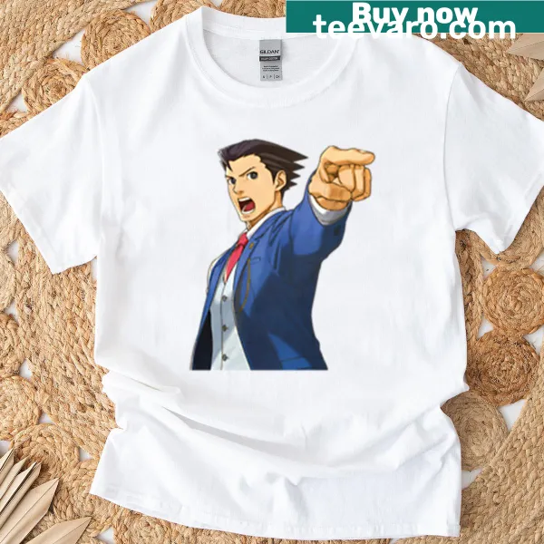 Illustrative portrait of Phoenix Wright on T-shirt