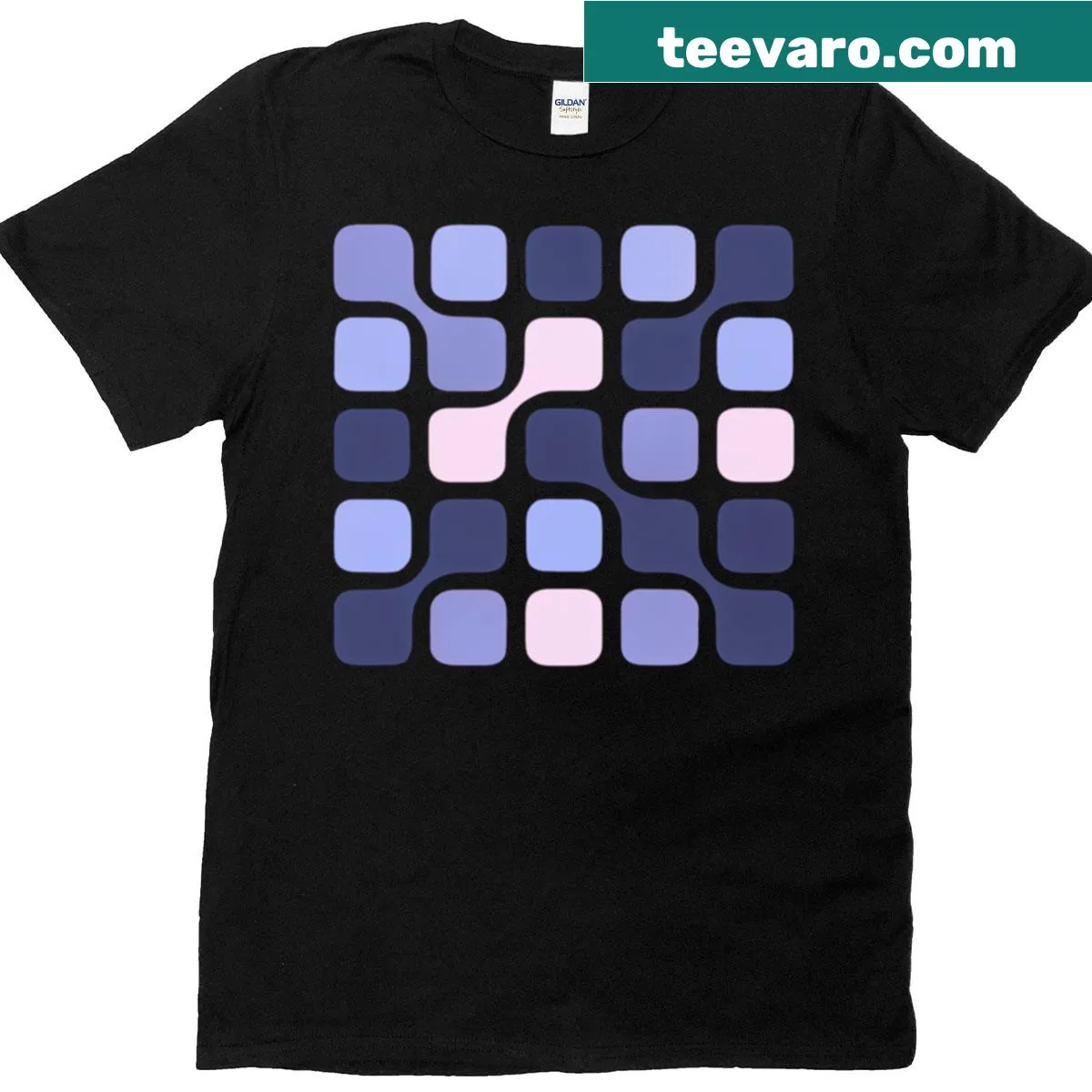 Retro abstract typography T-shirt with a playful overflow design — on a men's t-shirt