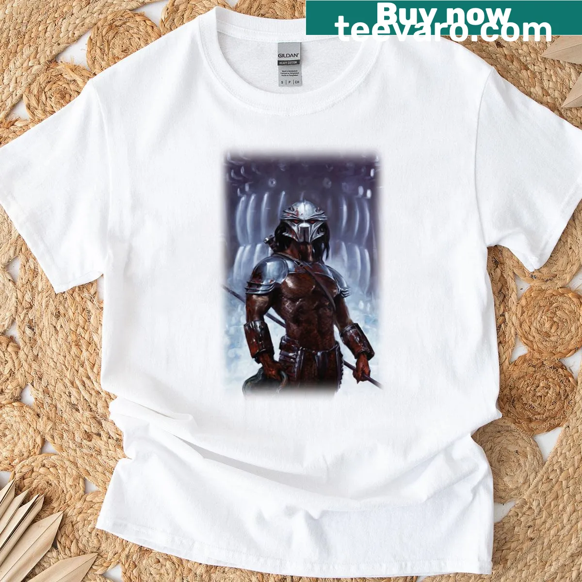 Bold illustration of Predator on a T-shirt — on a men's t-shirt
