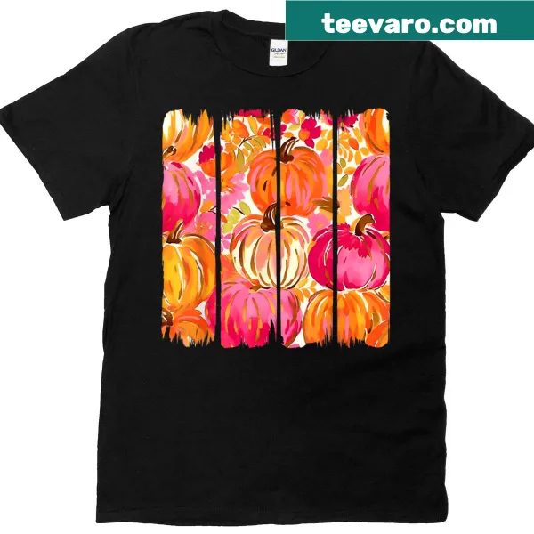 Retro Thanksgiving t-shirt featuring autumn leaves and 'Y'all' text
