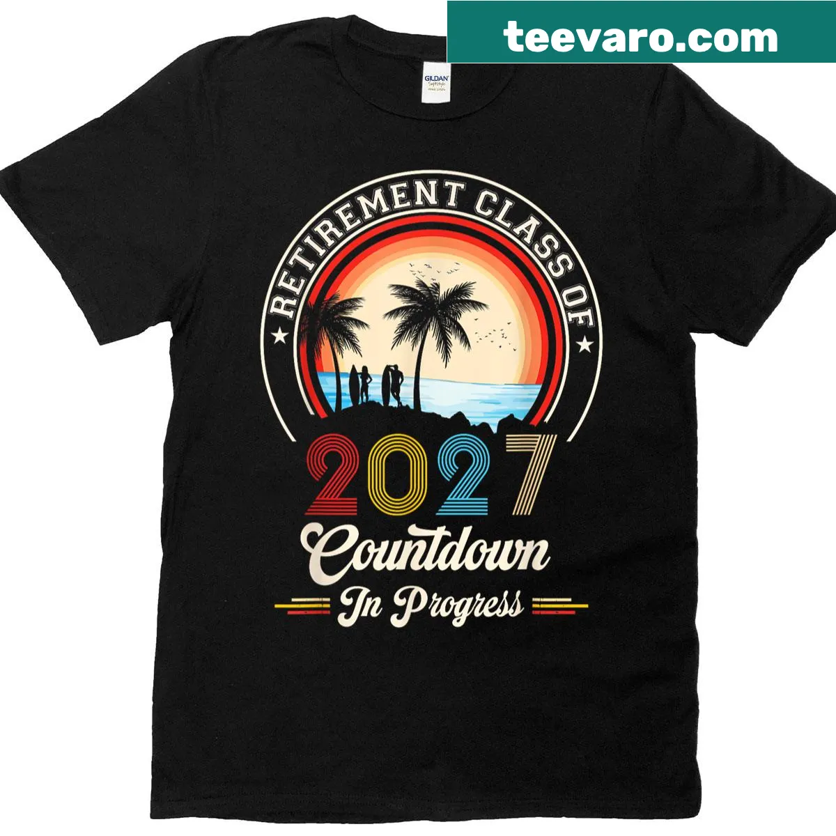 Teacher T-shirt celebrating retirement countdown for the Class of 2027 — on a men's t-shirt