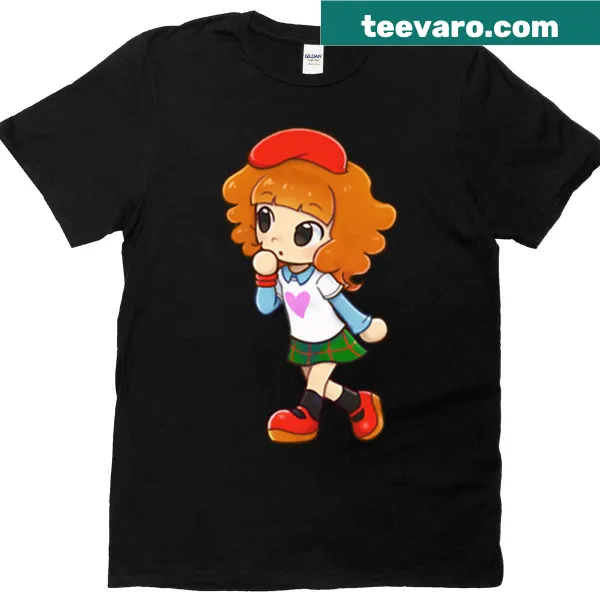 Illustrative T-shirt featuring Rie Chan in a pop music design