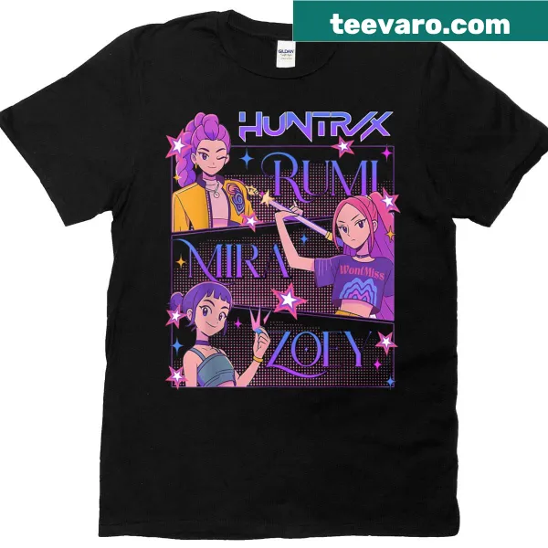 Whimsical family-themed T-shirt featuring Rumi, Mira, and Zoey
