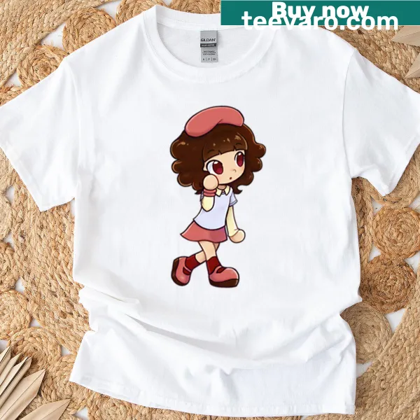 Cartoon design of Sanae Chan celebrating pop music