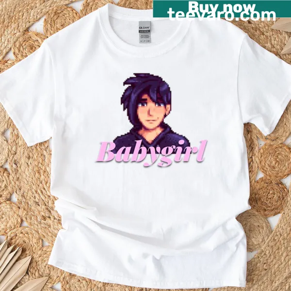 Illustrated Sebastian from Stardew Valley on a kids' t-shirt