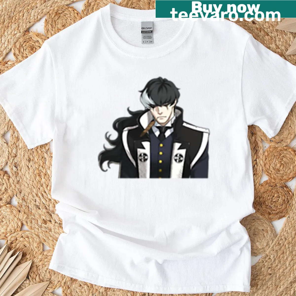 Portrait of Simon Blackquill on a t-shirt for game fans — on a men's t-shirt