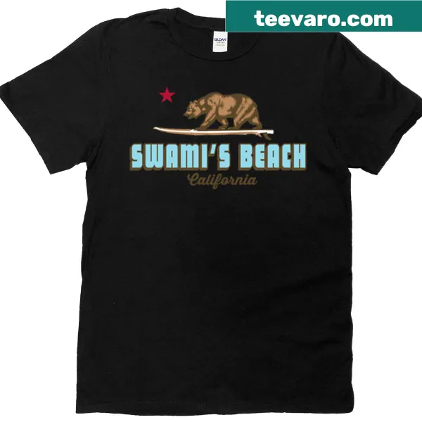 Illustration of Swamis Beach on a casual T-shirt