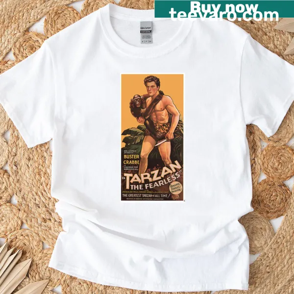Vintage movie poster design T-shirt featuring Tarzan.