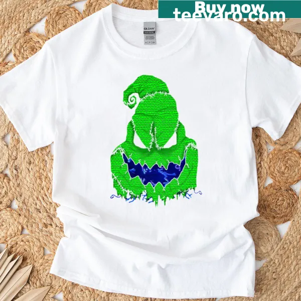 Playful cartoon graphic of dancing figures on a T-shirt.