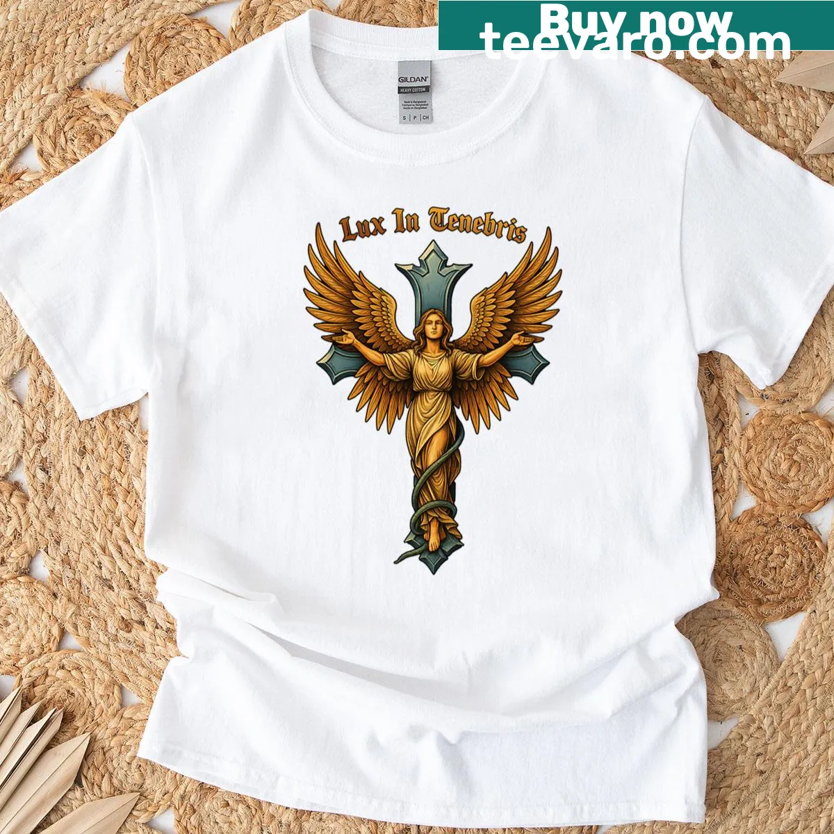 Typographic T-shirt expressing the sentiment on life and suffering. — on a men's t-shirt
