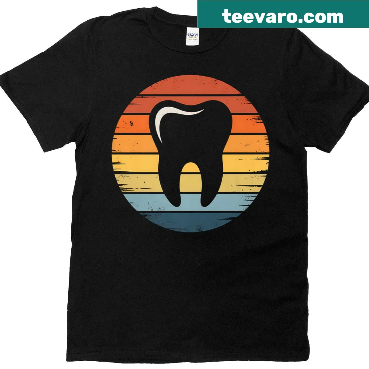 Funny vintage dentist T-shirt with humorous dental care slogan — on a men's t-shirt