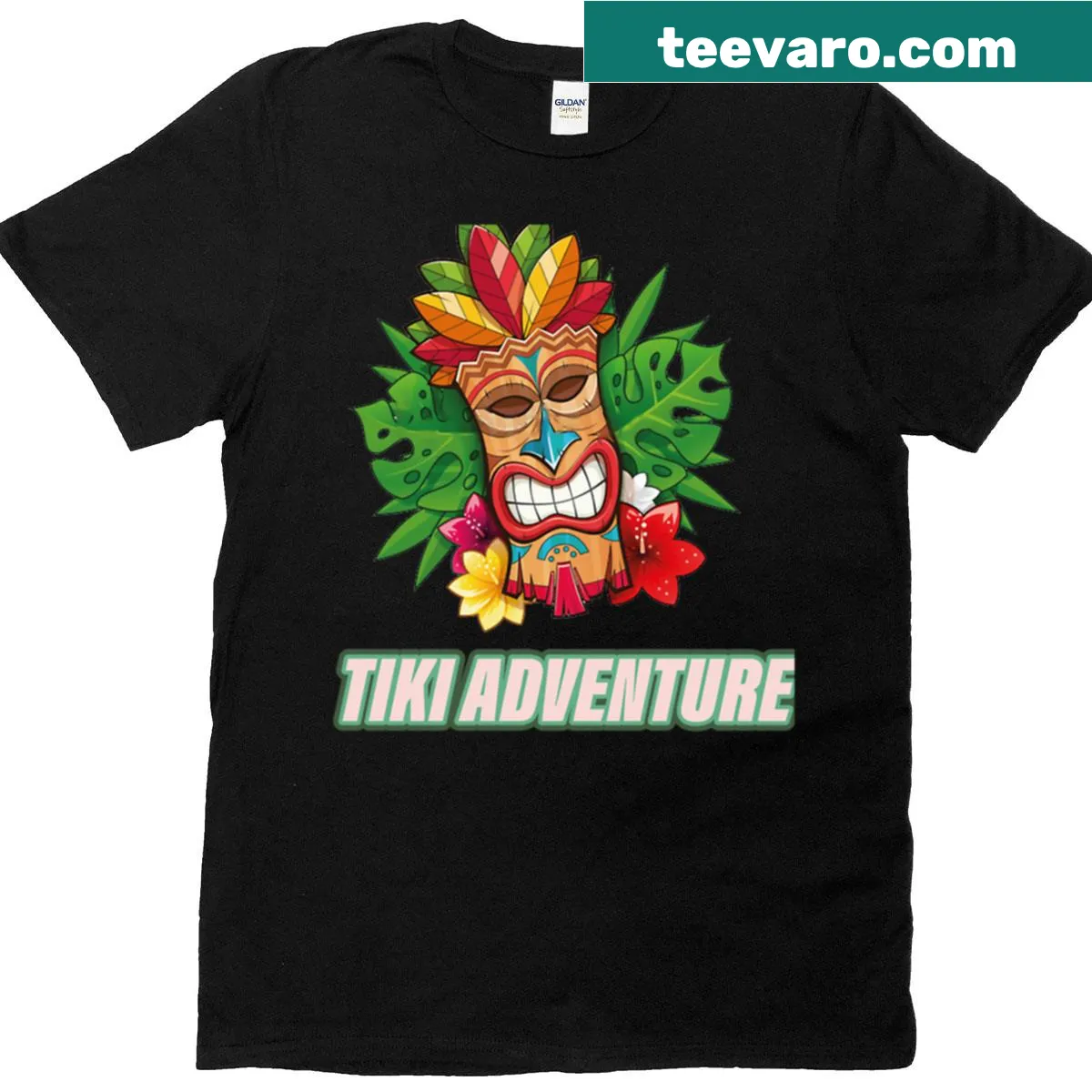 Playful T-shirt inspired by tiki bar culture — on a men's t-shirt