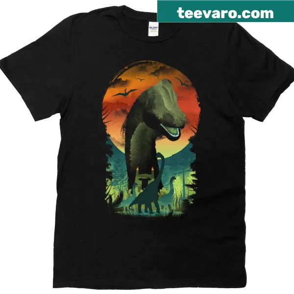 Illustrated Brachiosaurus design on a T-shirt