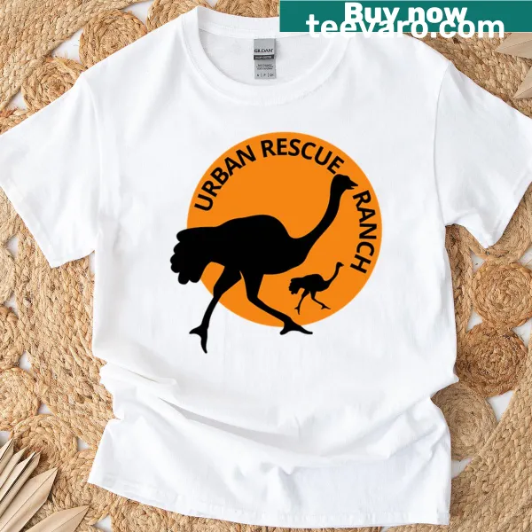Illustrative Urban Rescue Ranch T-shirt promoting animal welfare