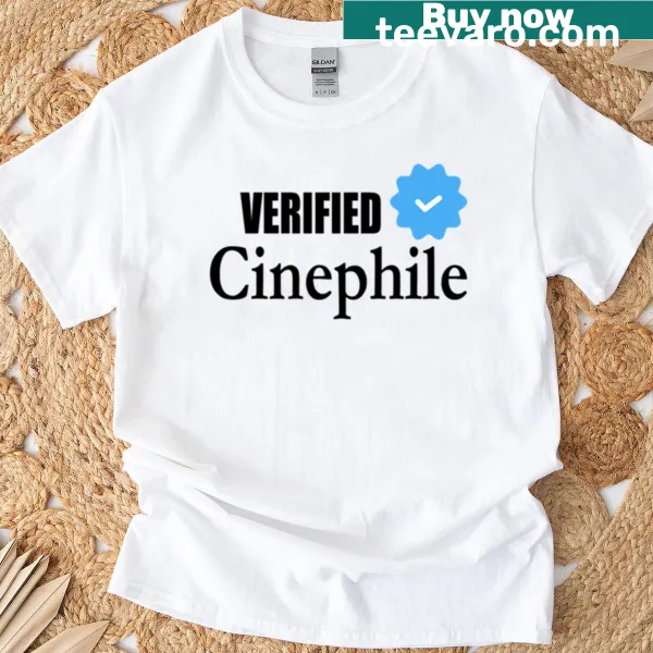 Cinephile-themed t-shirt with popcorn and playful text