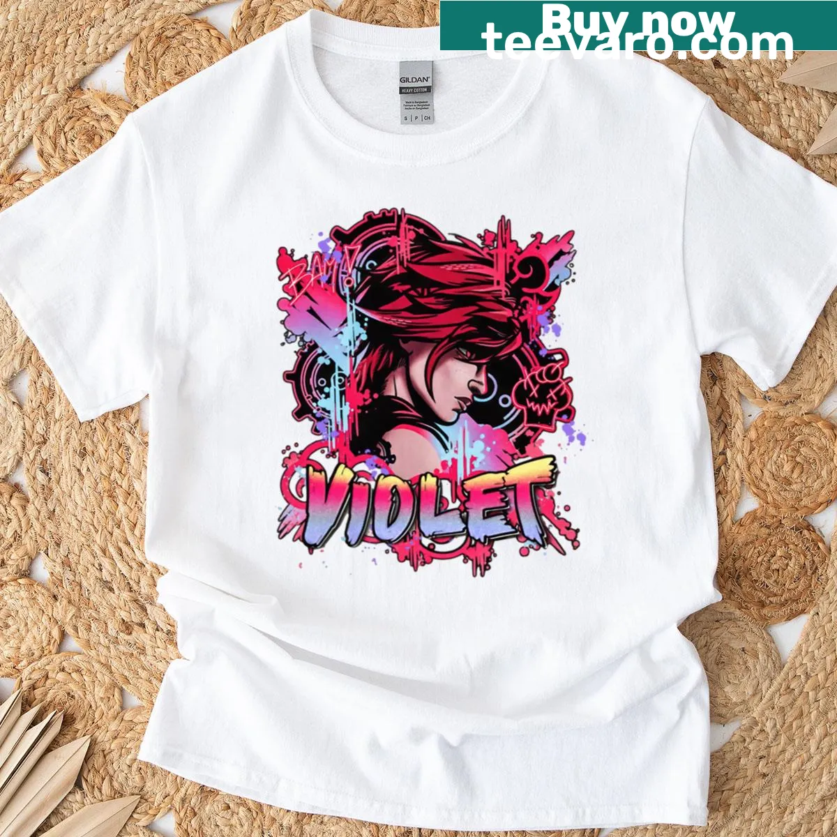 Vintage-style gamer t-shirt featuring Vi in retro design — on a men's t-shirt