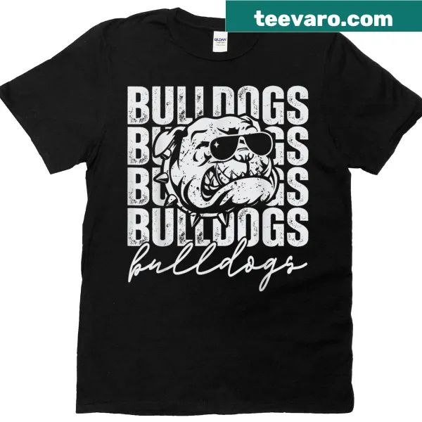 Vintage Bulldog mascot T-shirt for sports fans