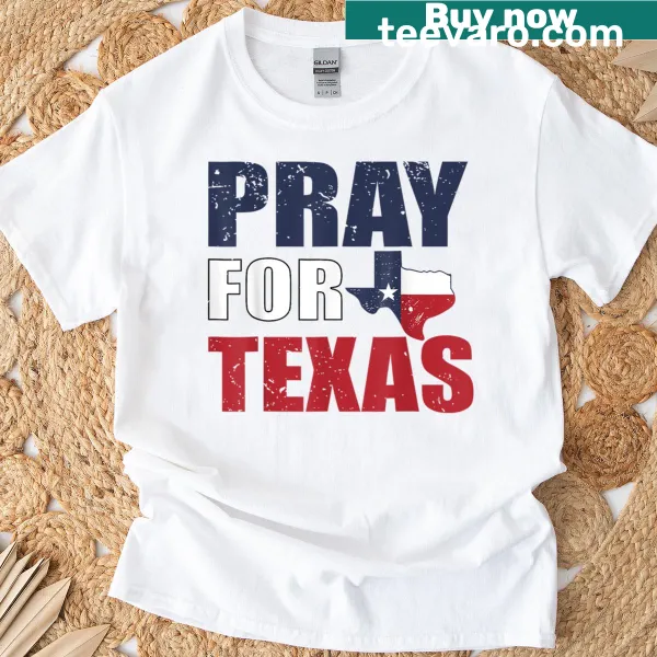 Vintage-style shirt with 'Pray For Texas' text for Camp Mystic fans