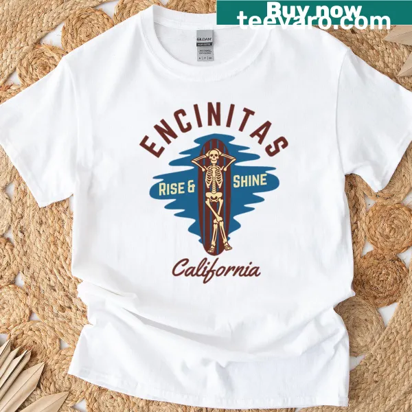 Skeleton surf beach graphic on a vintage-style t-shirt