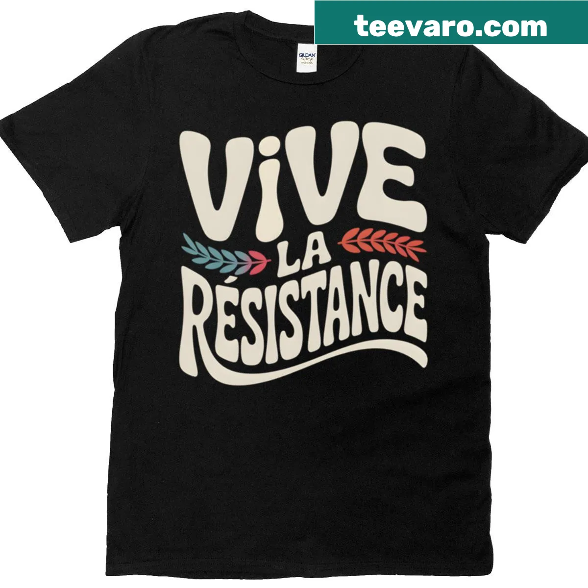 Activist t-shirt with 'Vive La Rsistance' graphic for freedom lovers. — on a men's t-shirt