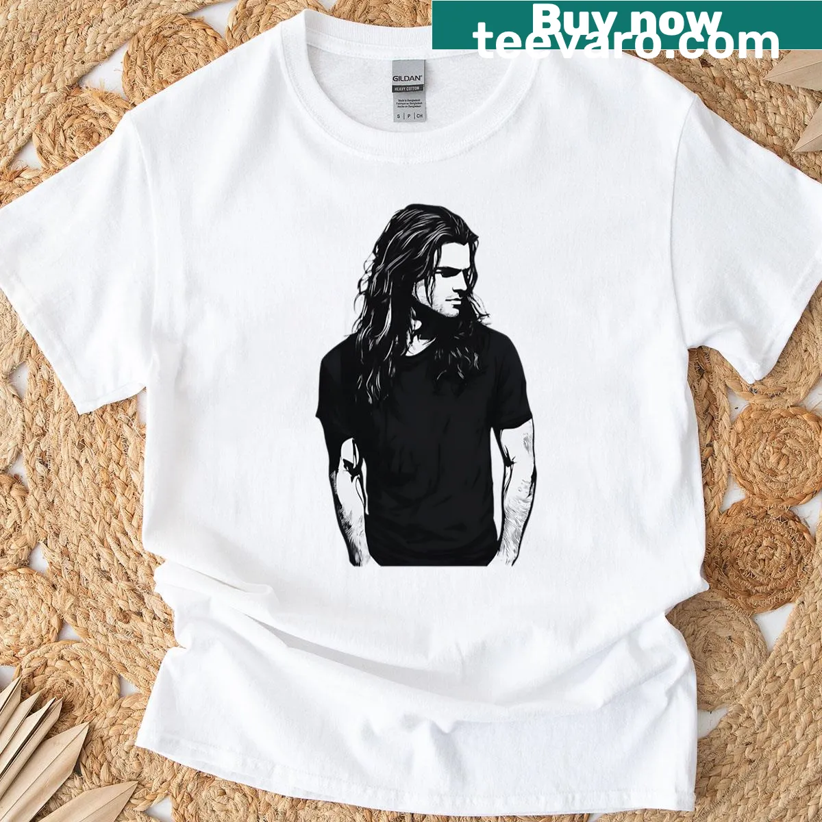 Werewolf Boyfriend graphic t-shirt featuring a charming werewolf character — on a men's t-shirt