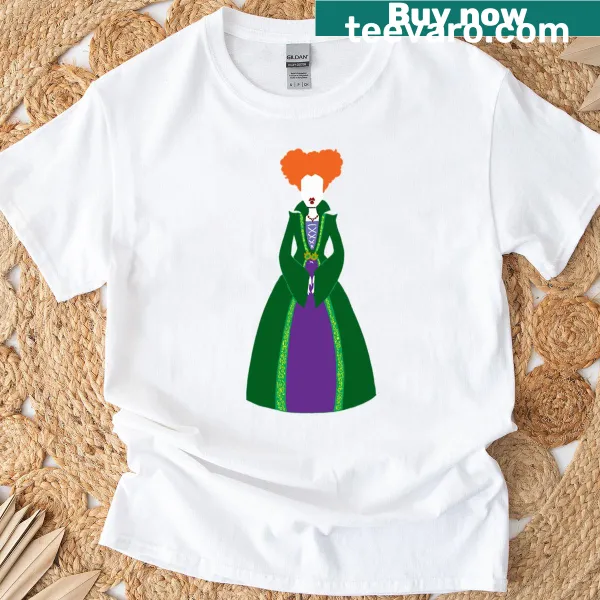Cartoon graphic of Winnie Sanderson on a T-shirt