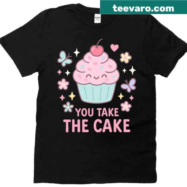 Cute pastel cupcake t-shirt with kawaii design