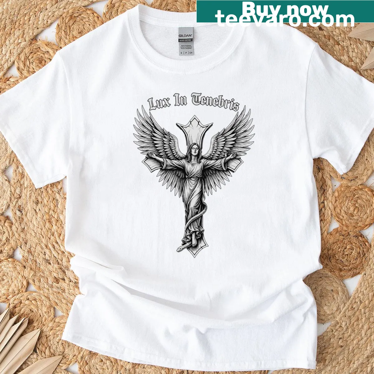 Thought-provoking phrase design on T-shirt — on a men's t-shirt