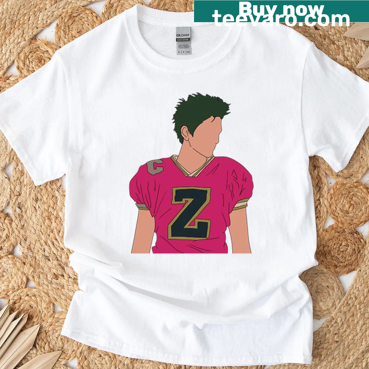 Illustration of Zed Milo Manheim on oversized T-shirt — on a men's t-shirt
