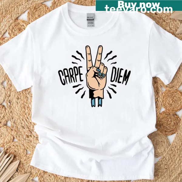 Zombie Carpe Diem T-shirt with humorous typography