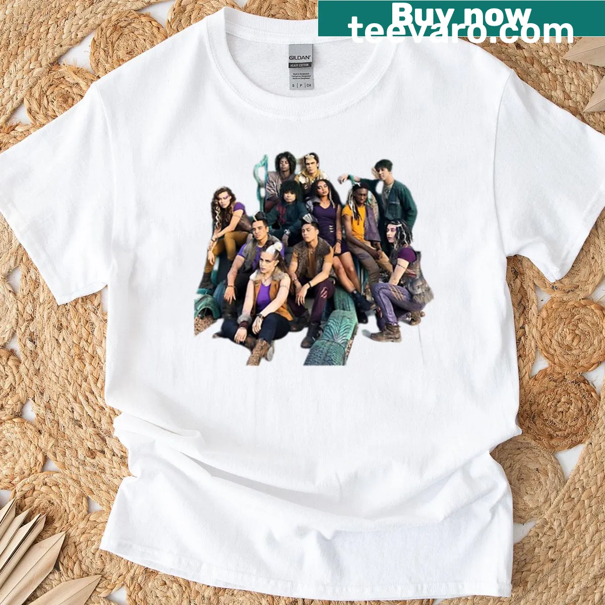 Illustration of a team of quirky zombies on a T-shirt — on a men's t-shirt
