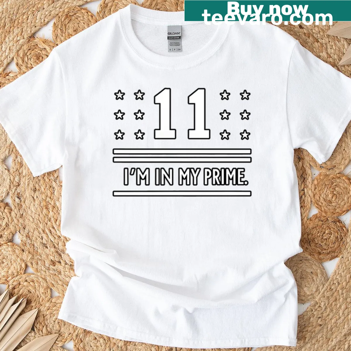 Funny math birthday t-shirt with 'I'm in my prime' text and math symbols — on a men's t-shirt