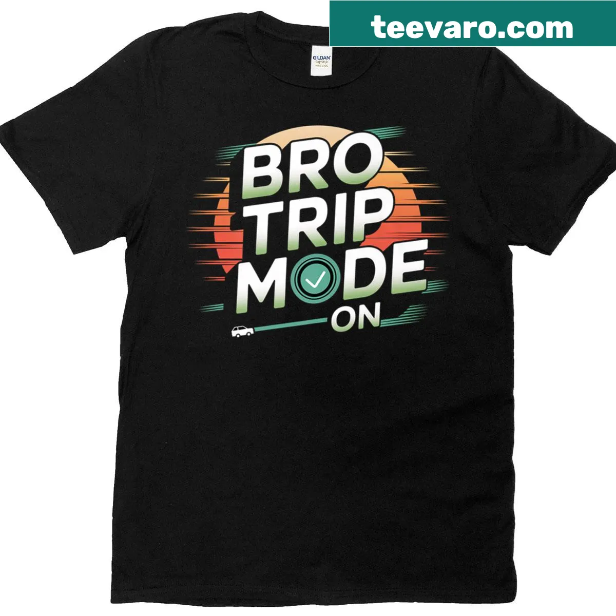 Bro Trip Mode Adventure shirt with a fun design for brothers — on a men's t-shirt