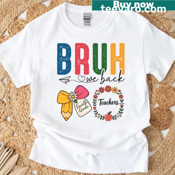 Funny cartoon T-shirt for kids with back-to-school theme and text