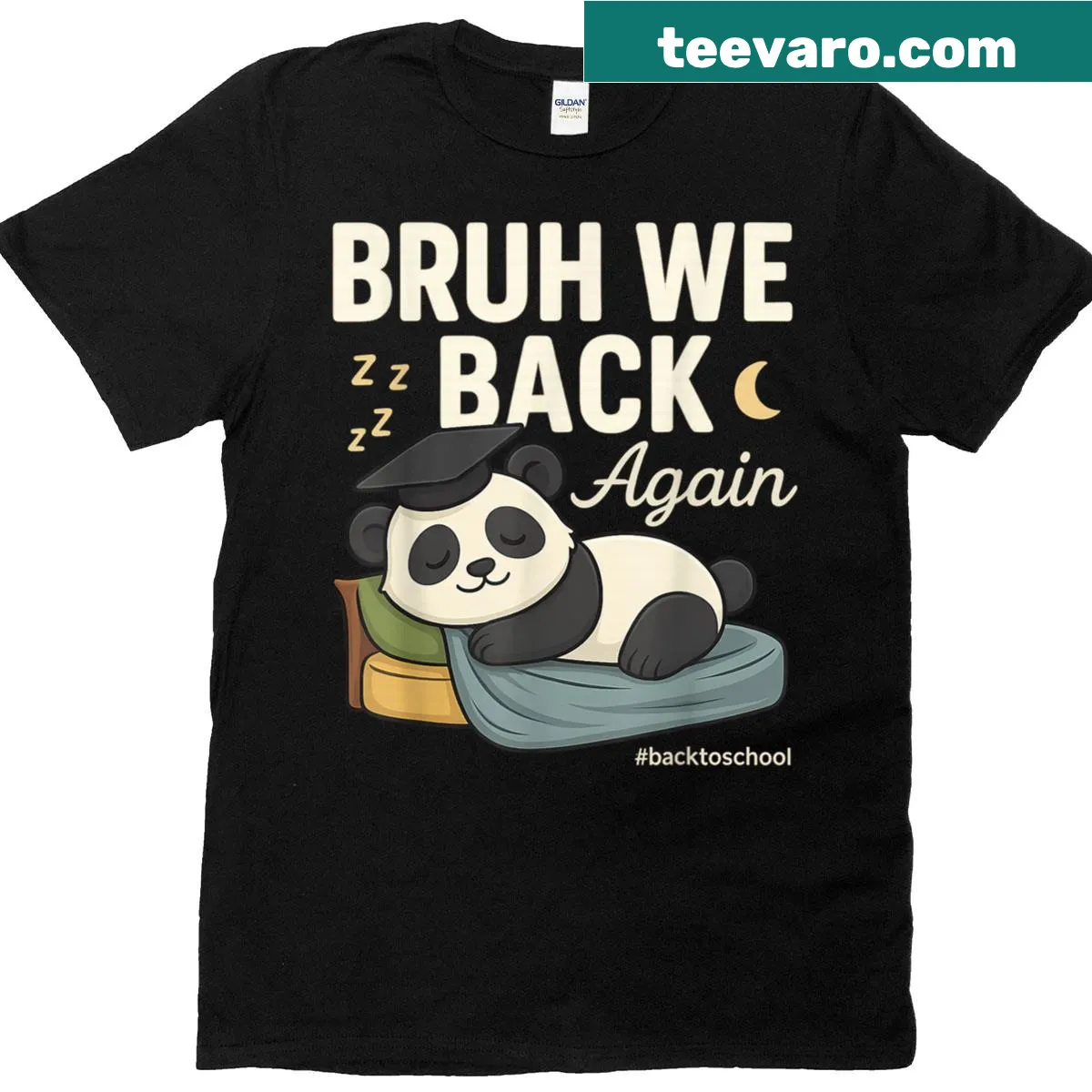 Funny Panda graphic t-shirt for back-to-school — on a men's t-shirt