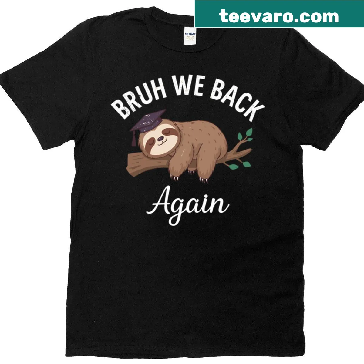 Funny Sloth graphic t-shirt for first day of school — on a men's t-shirt