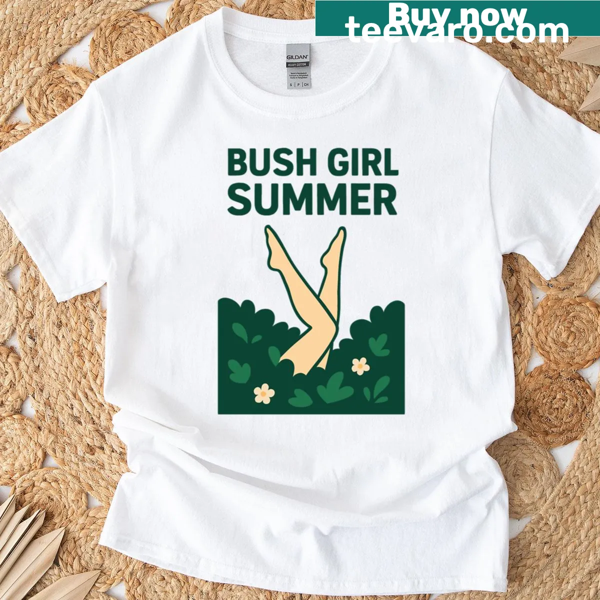 Minimalist T-shirt with a humorous nature legs design — on a men's t-shirt