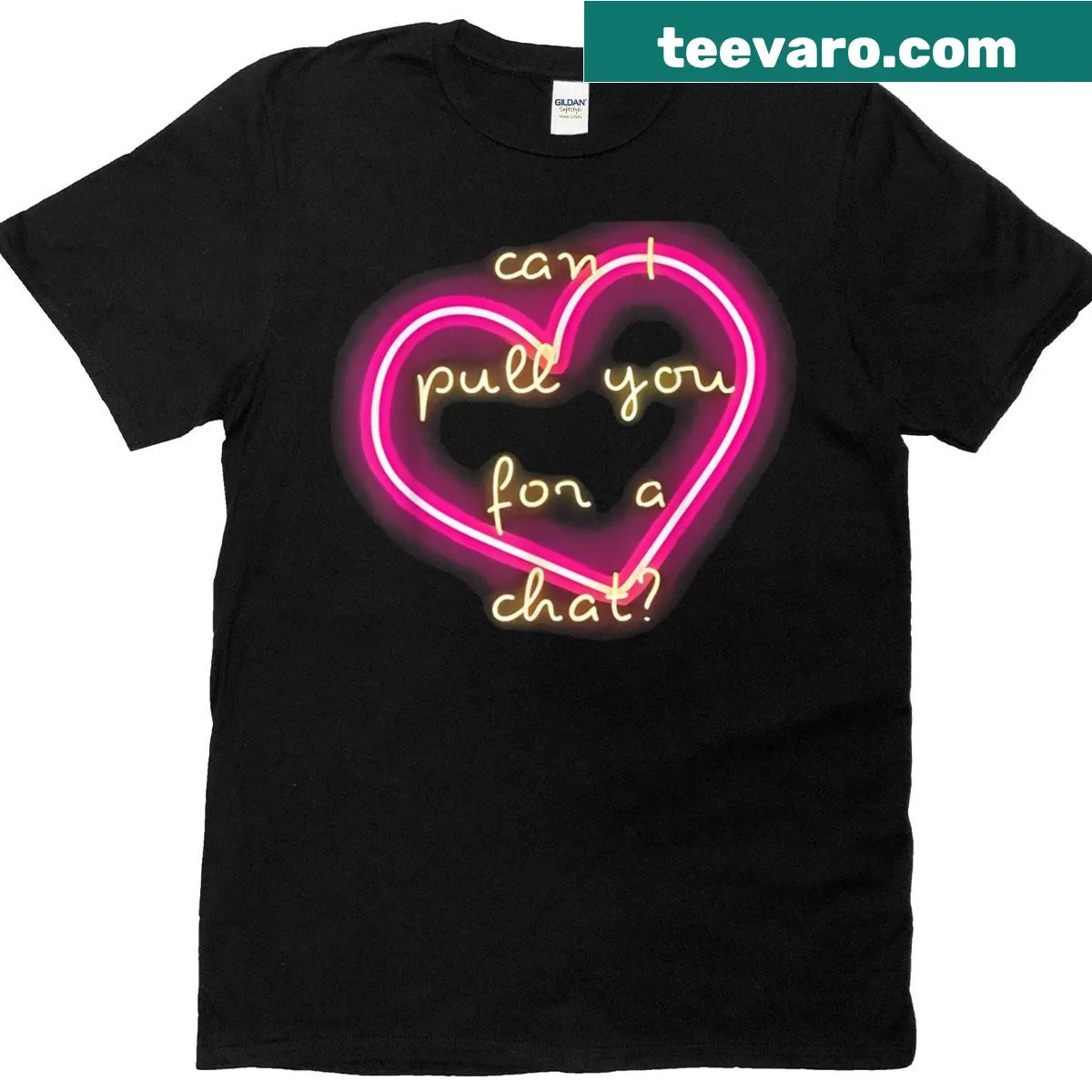 T-shirt with the phrase Can I Pull You For A Chat — on a men's t-shirt