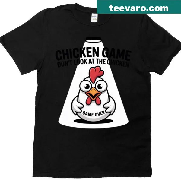 Illustrated T-shirt featuring a fun chicken game design