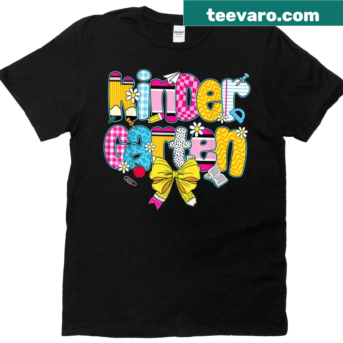 Charming pencil and bow design for teachers on a T-shirt — on a men's t-shirt